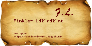 Finkler Lóránt névjegykártya